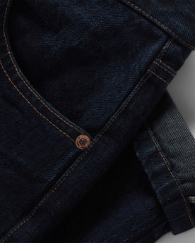 material shot of the selvage cuffs on The Slim Jean in Wallace Wash Organic Selvage, Bottoms by Taylor Stitch