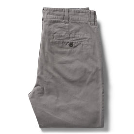 flatlay of The Slim Foundation Pant in Organic Steeple Grey, folded