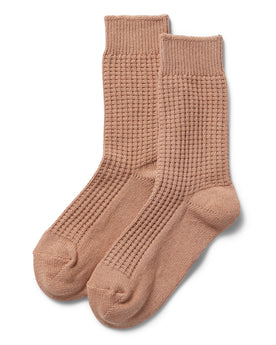 flatlay of The Waffle Sock in Dried Acorn, Accessories by Taylor Stitch