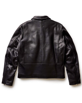 material shot of the inner pocket of The Moto Jacket in Black Steerhide, Outerwear by Taylor Stitch