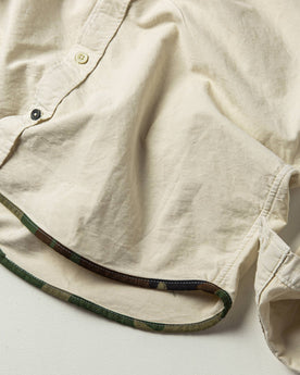 material shot of bottom stitching, Wovens by Taylor Stitch
