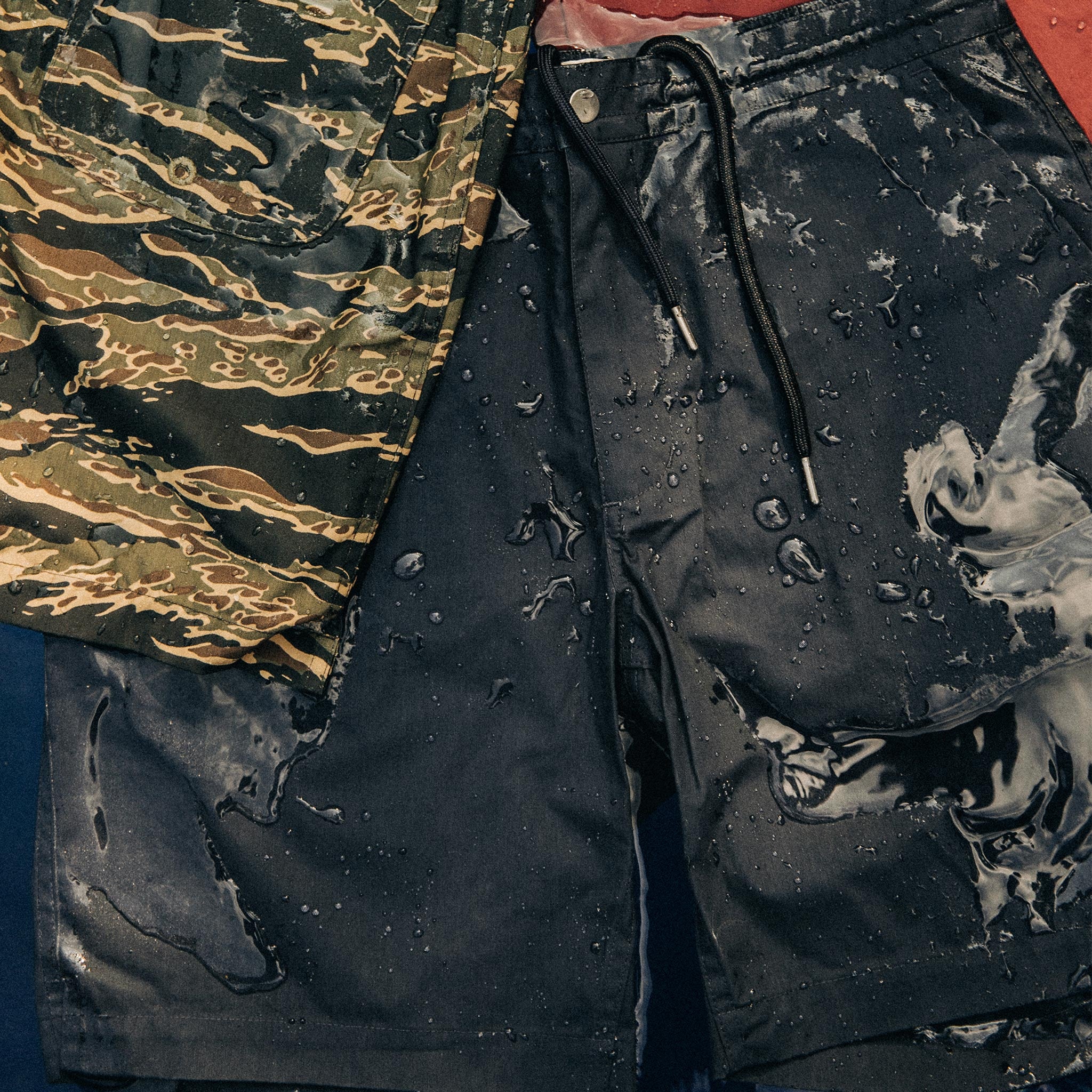 material shot of water beading, Shorts by Taylor Stitch