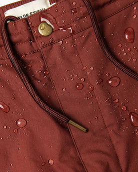 material shot of water on front fly and waistband, Shorts by Taylor Stitch