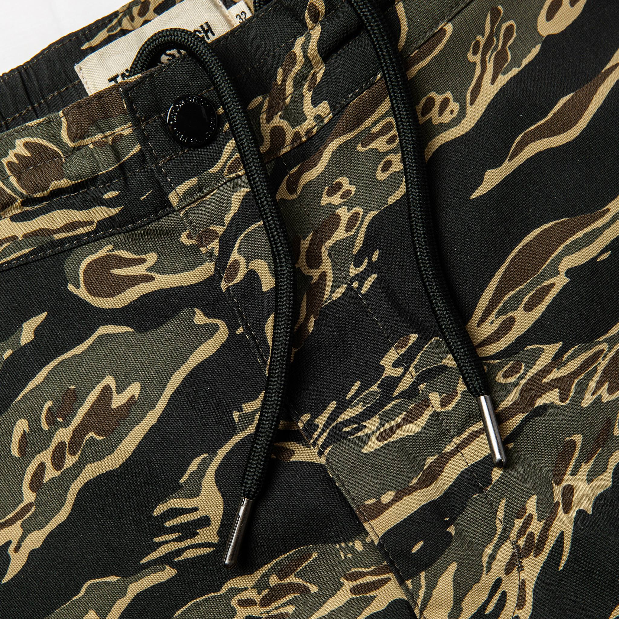material shot of water on front fly and waistband, Shorts by Taylor Stitch