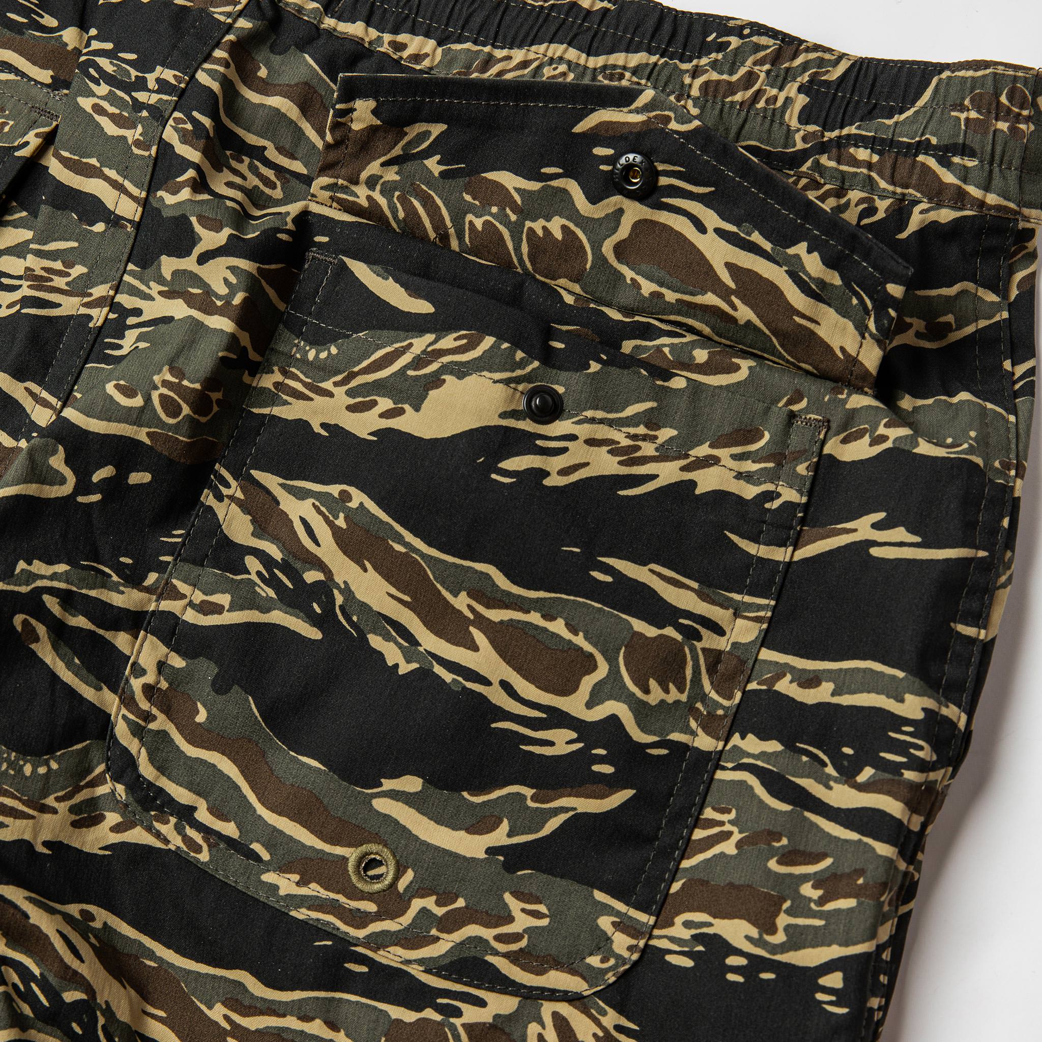 material shot of back pocket open, Shorts by Taylor Stitch