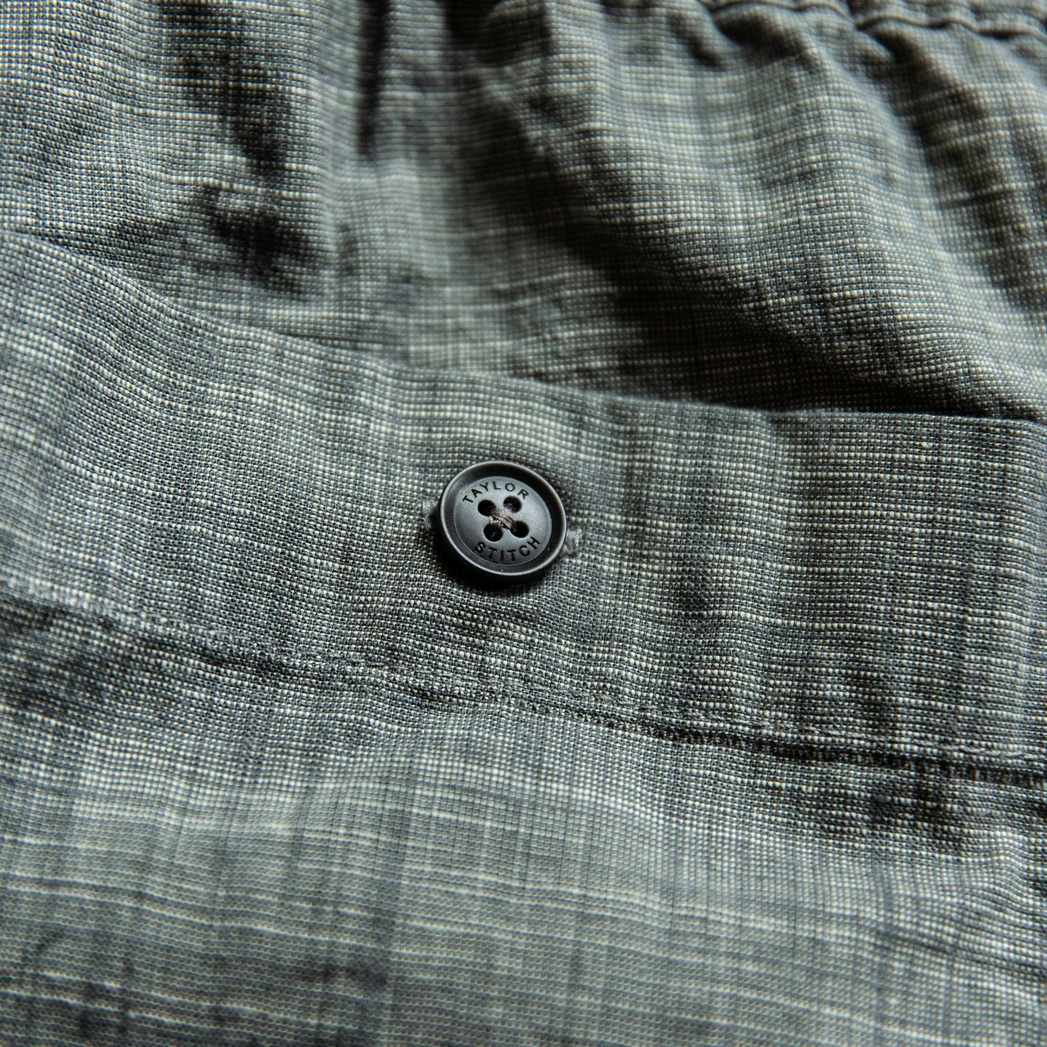 material shot of button, Shorts by Taylor Stitch