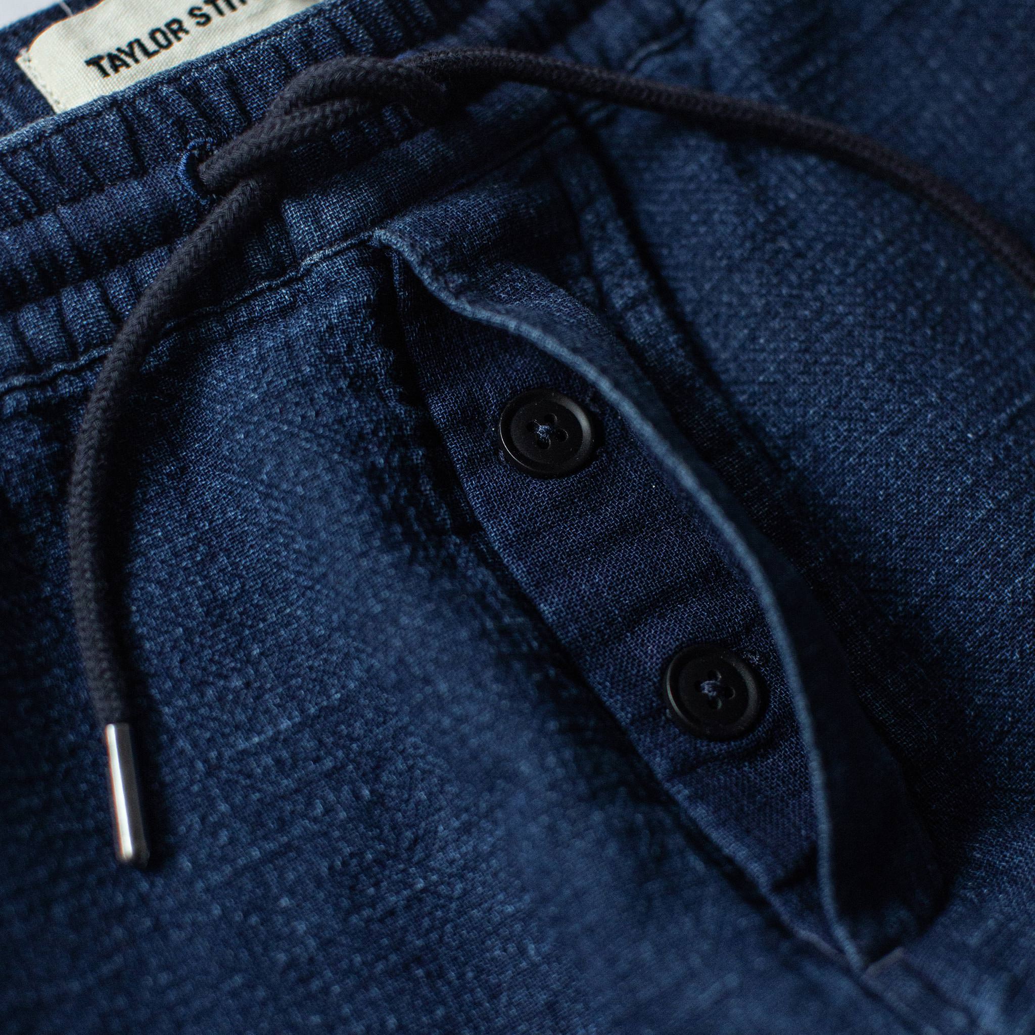 material shot of button fly, Bottoms by Taylor Stitch