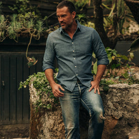 The California in Washed Indigo Crepe - featured image