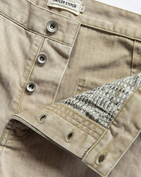 material shot of fly, Bottoms by Taylor Stitch