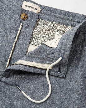 material shot of fly, Bottoms by Taylor Stitch