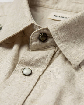 material shot of collar, Wovens by Taylor Stitch