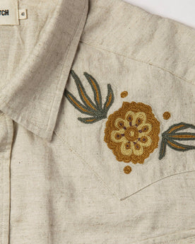 material shot of embroidery , Wovens by Taylor Stitch