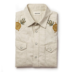The Embroidered Short Sleeve Western in Natural: Alternate Image 9