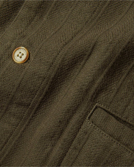 material shot of chest pocket and button, Wovens by Taylor Stitch