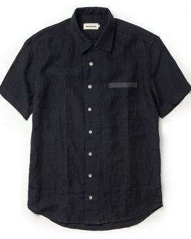 The Short Sleeve Hawthorne in Navy and Natural: Featured Image, Wovens by Taylor Stitch