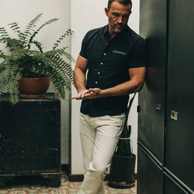 The Short Sleeve Hawthorne in Navy and Natural: Alternate Image 1