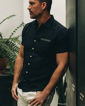 The Short Sleeve Hawthorne in Navy and Natural: Alternate Image 2, Wovens by Taylor Stitch