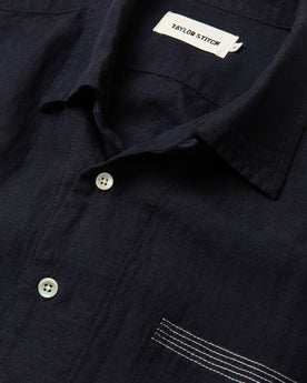 The Short Sleeve Hawthorne in Navy and Natural: Alternate Image 4, Wovens by Taylor Stitch
