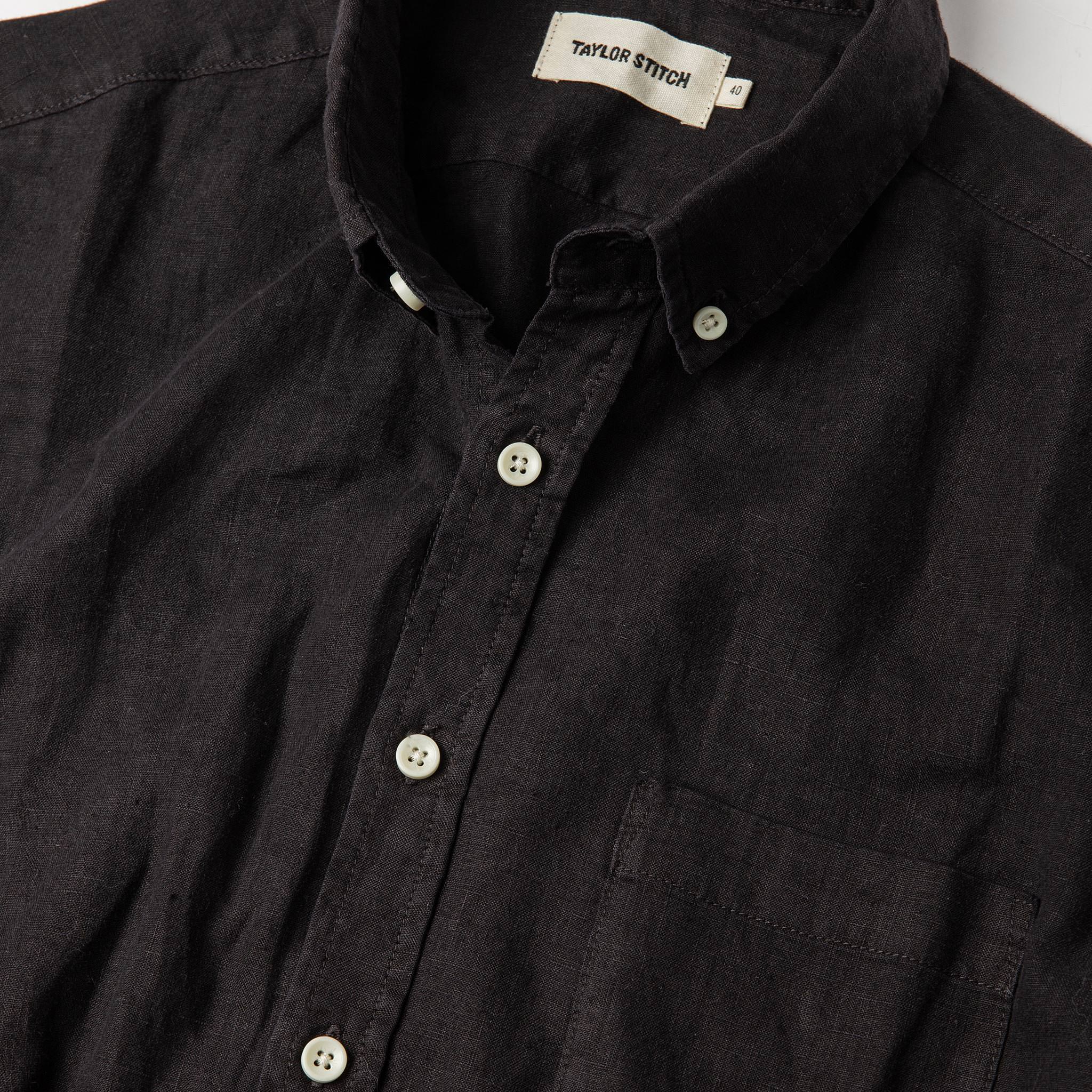 material shot of collar, Wovens by Taylor Stitch