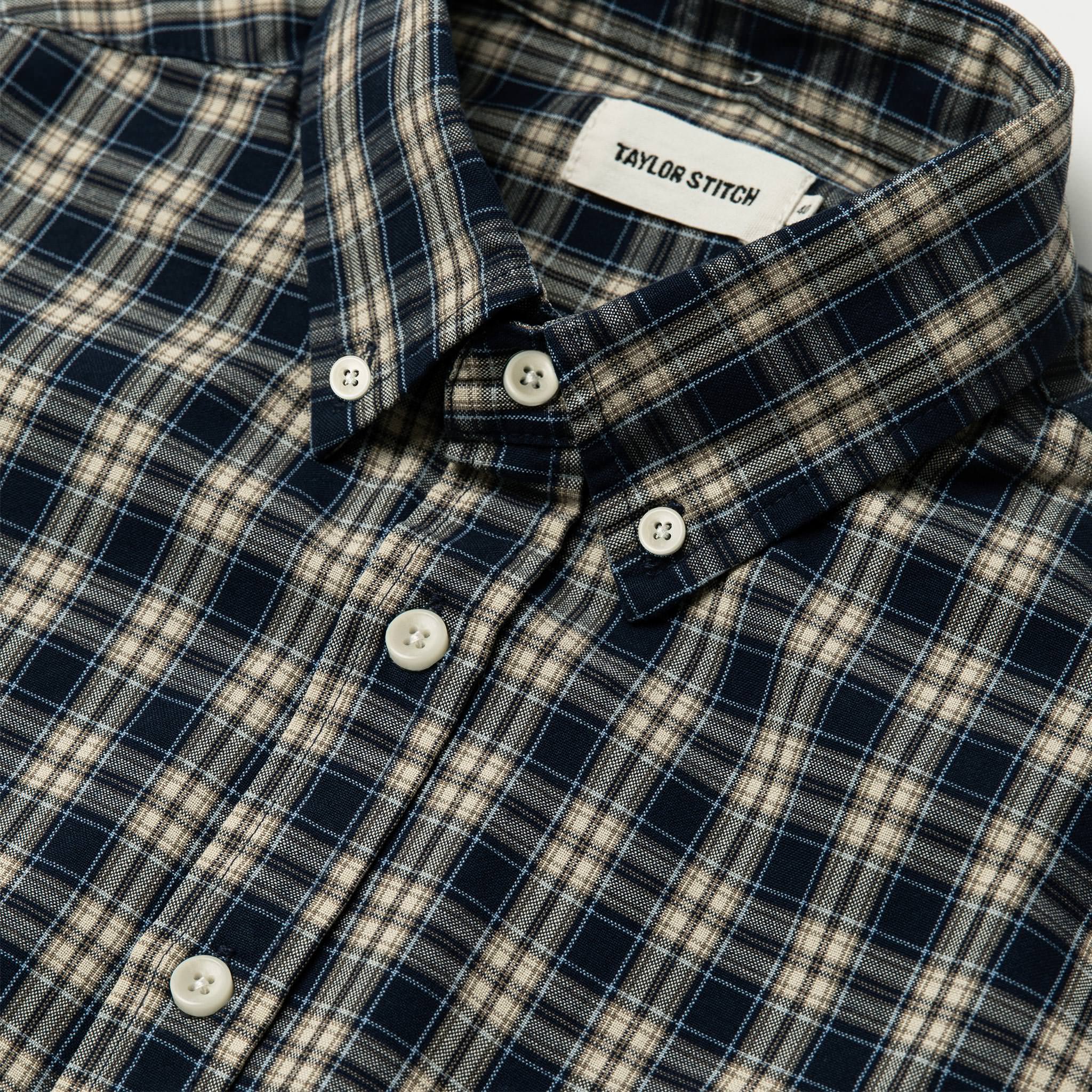 material shot of collar, Wovens by Taylor Stitch