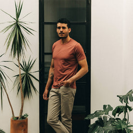 The Merino Tee in Brick Red - featured image
