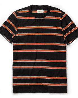The Organic Cotton Tee in Coal and Rust Stripe: Featured Image, Knits by Taylor Stitch
