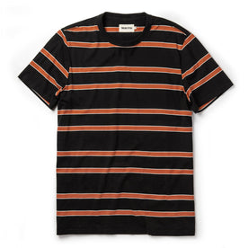 The Organic Cotton Tee in Coal and Rust Stripe: Featured Image