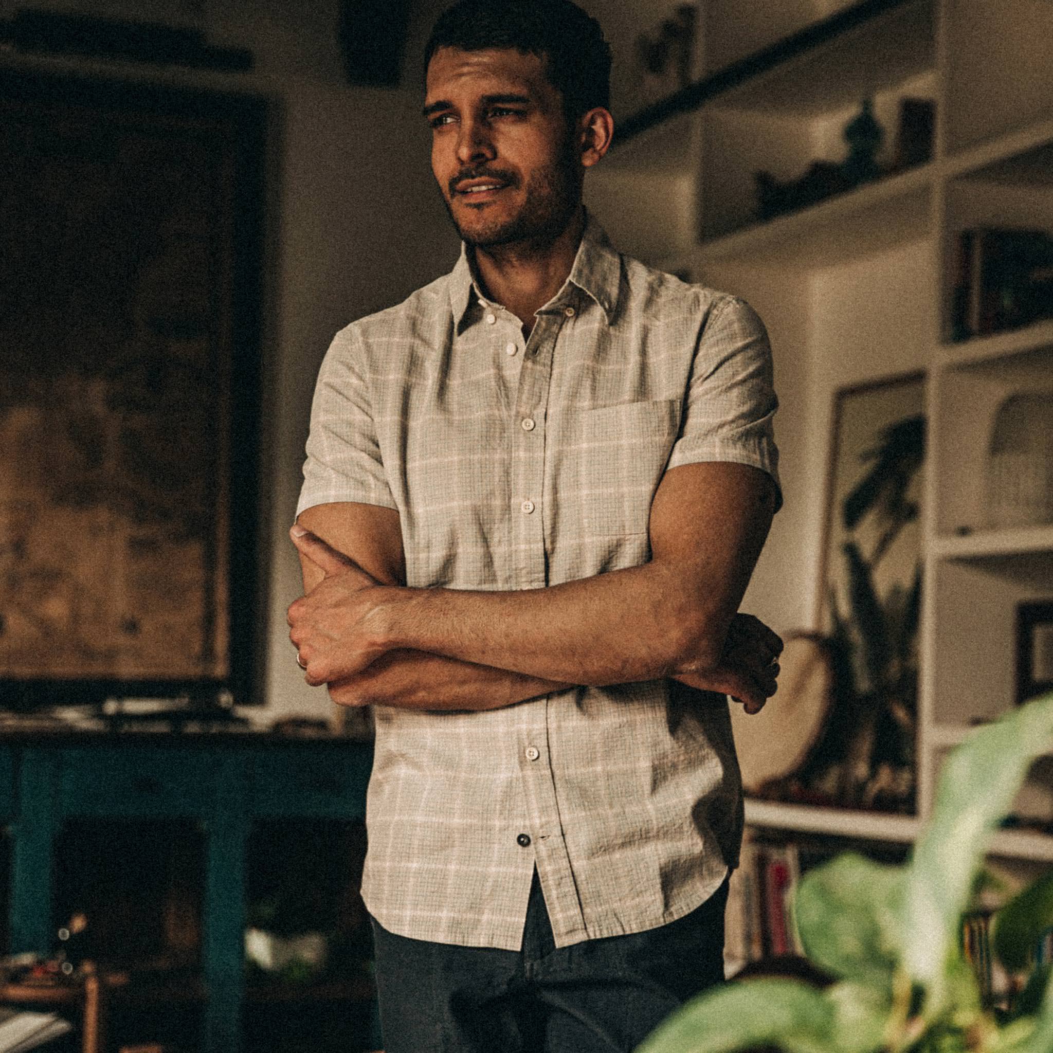 The Short Sleeve Jack in Ash Madras: Alternate Image 1, Wovens by Taylor Stitch