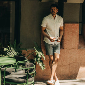 The Short Sleeve Jack in Natural Ramie Grid - featured image