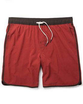 flatlay of The Anchor Trunk in Red Clay, Bottoms by Taylor Stitch