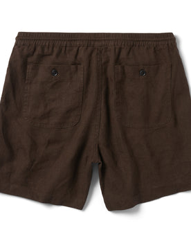 flatlay of The Apres Short in Espresso Hemp, shown from the back, Shorts by Taylor Stitch