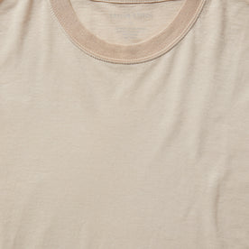 material shot of the collar on The Cotton Hemp Tee in Sand