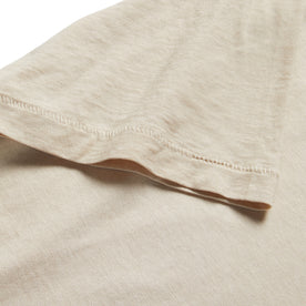 material shot of the sleeve on The Cotton Hemp Tee in Sand
