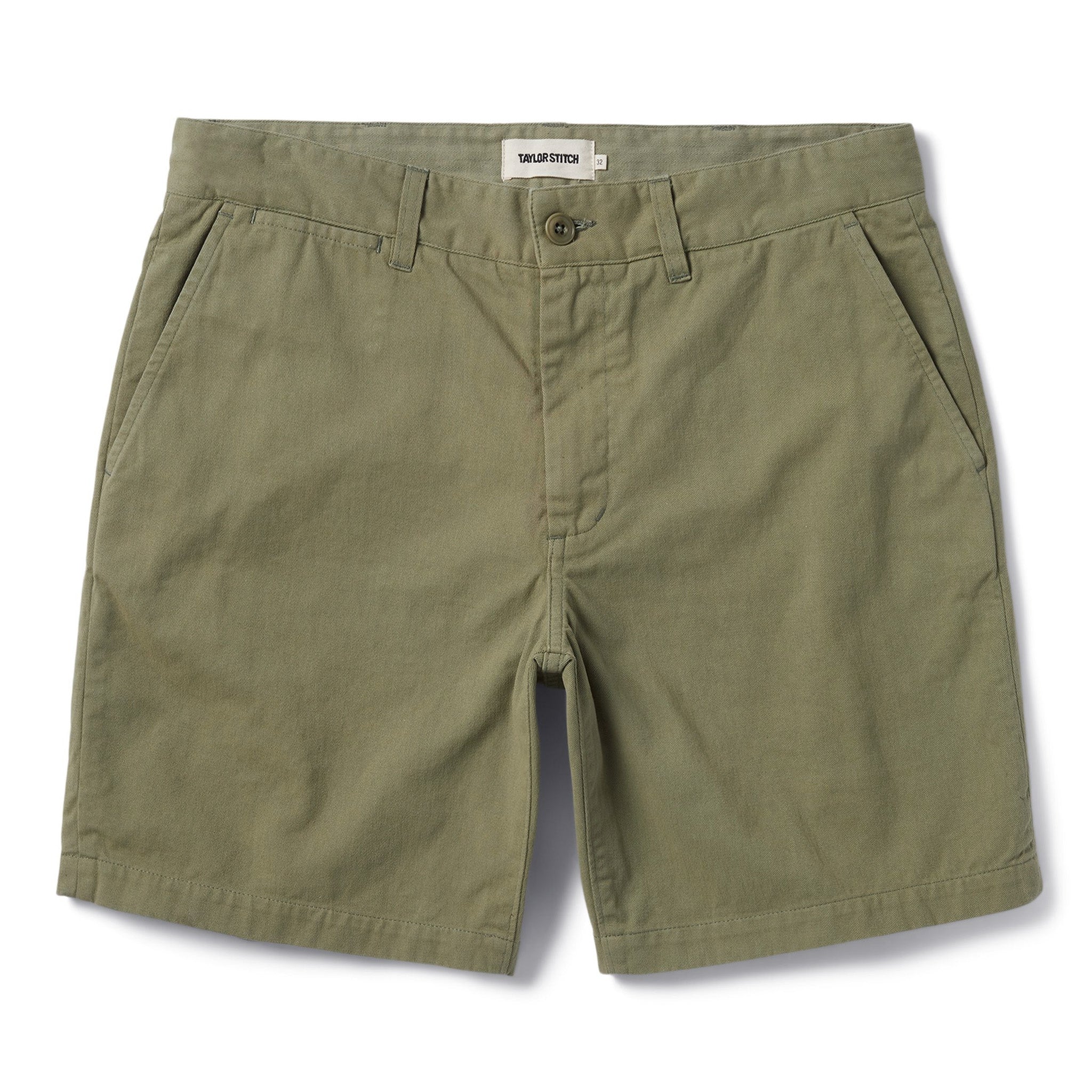 flatlay of The Foundation Short in Olive Twill, Bottoms by Taylor Stitch