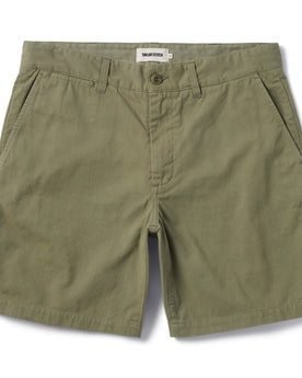 flatlay of The Foundation Short in Olive Twill, Bottoms by Taylor Stitch