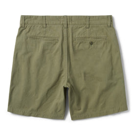 flatlay of The Foundation Short in Olive Twill, shown from the back