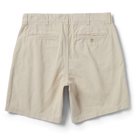 flatlay of The Foundation Short in Natural Twill, shown from the back