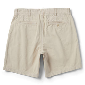 flatlay of The Foundation Short in Natural Twill, shown from the back