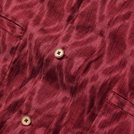 material shot of the buttons on The Havana in Wine Ikat