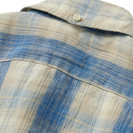 material shot of the back collar button on The Jack in Iceberg Plaid