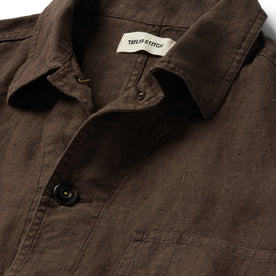 material shot of the buttons on The Ojai Jacket in Espresso Hemp