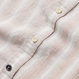 material shot of the buttons of The Short Sleeve California in Dusty Rose Stripe