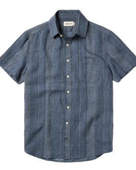 flatlay of The Short Sleeve California in Dusk Stripe, Wovens by Taylor Stitch