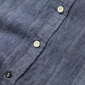 material shot of the buttons on The Short Sleeve California in Dusk Stripe