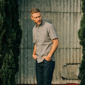 The Short Sleeve Hawthorne in Navy Stripe - featured image