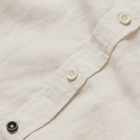 material shot of the buttons on The Short Sleeve Jack in Natural and Espresso