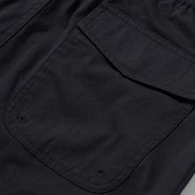 material shot of the back pocket of The Adventure Short in Coal