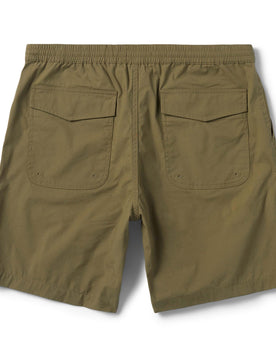 flatlay of the back of The Adventure Short in Olive, Bottoms by Taylor Stitch