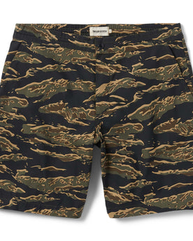flatlay of The Adventure Short in Tiger Camo, Bottoms by Taylor Stitch