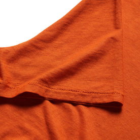 material shot of the sleeve on The Cotton Hemp Tee in Monarch